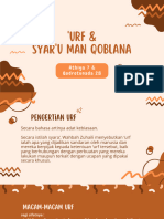 Urf & Syar'u Man Qoblana