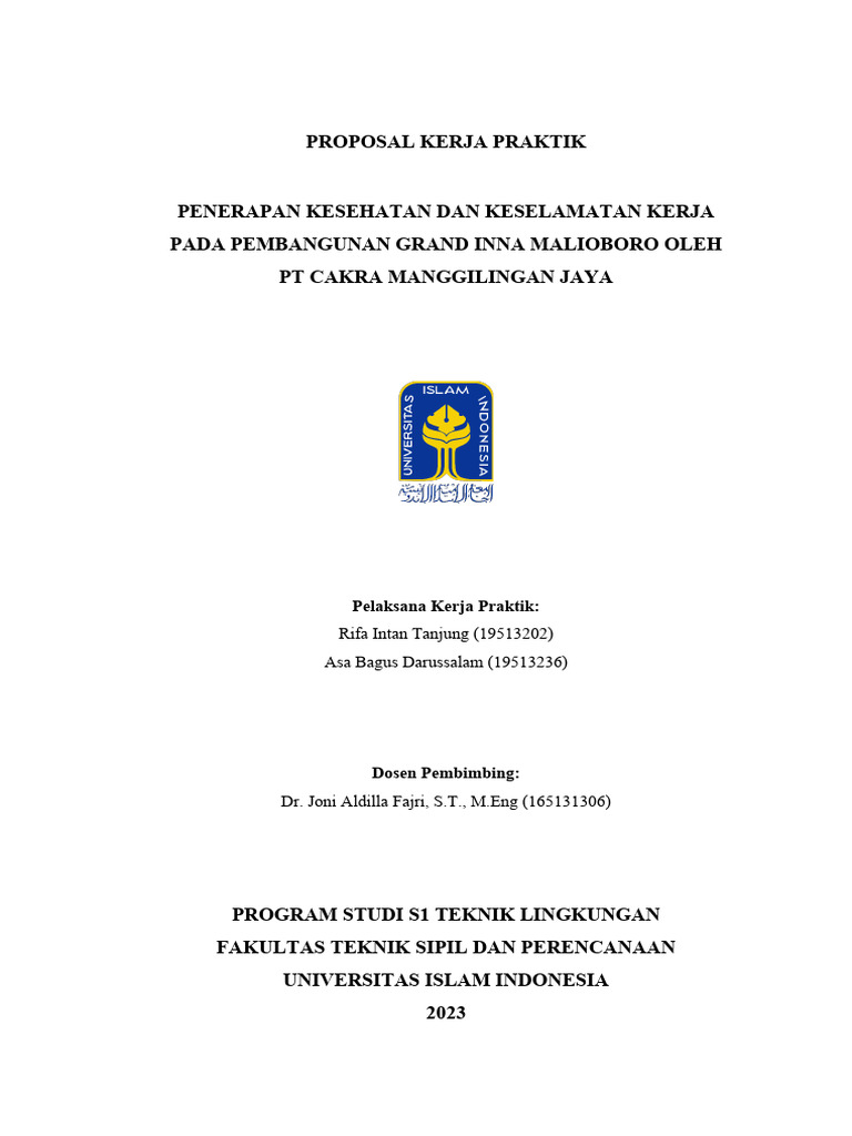 Template Proposal KP 2023 | PDF | Teknologi & Rekayasa