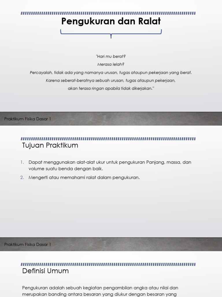 Pengukuran dan Ralat dalam Praktikum | PDF