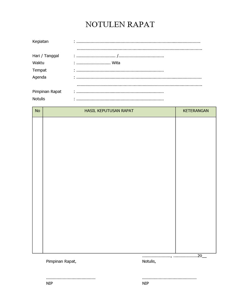 2. Buku Notulen Rapat | PDF