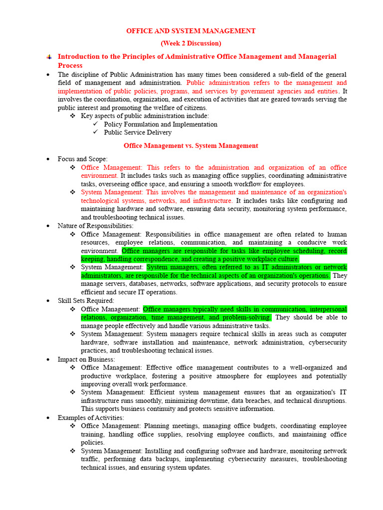 Print Hand Out Office and System Management | Download Free PDF ...
