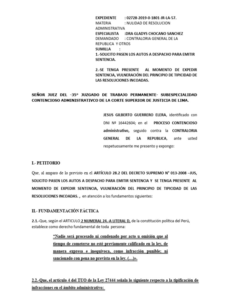 Tener Presente Al Momento de Expedir Sentencia | PDF | Ley procesal