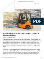 Forklift Operator Job Description - Duties & Responsibilities