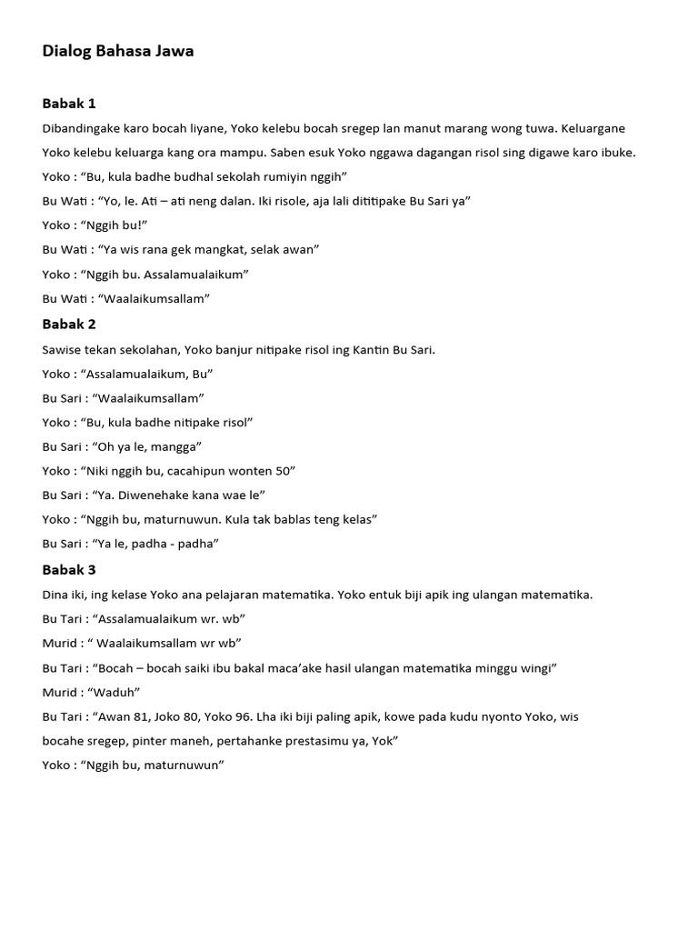 Dialog B Jawa | PDF
