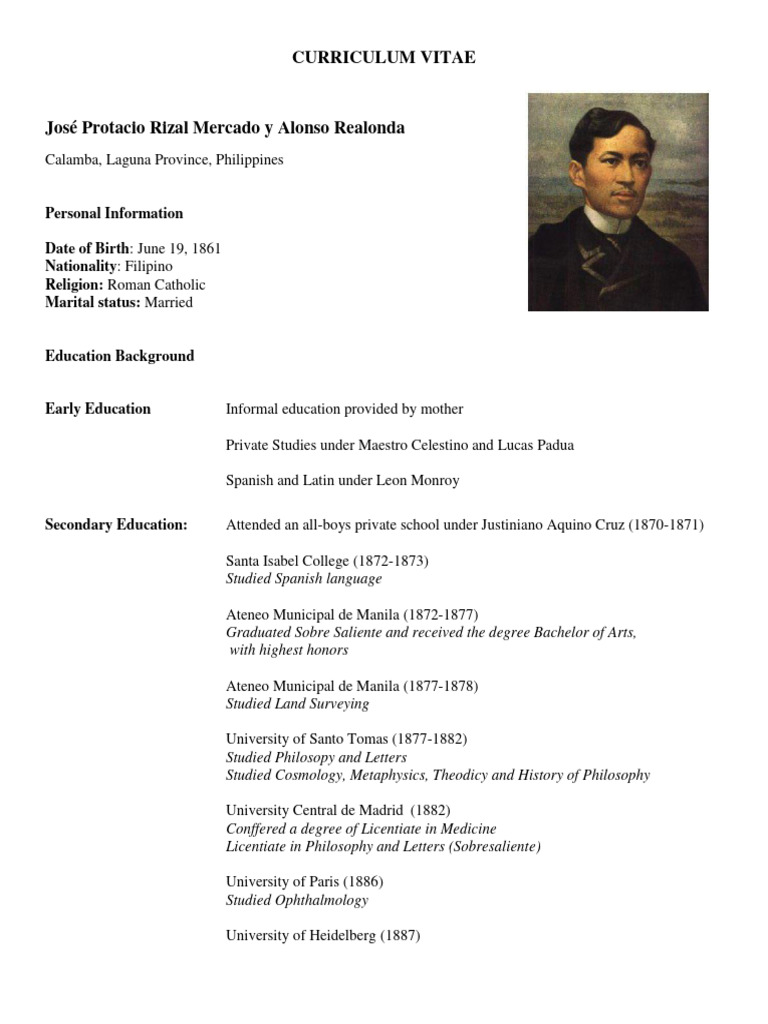 Curriculum Vitae | PDF | Tagalog Language | Manila