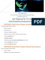 MTH301 FinalTerm 2017 Sharedpapers