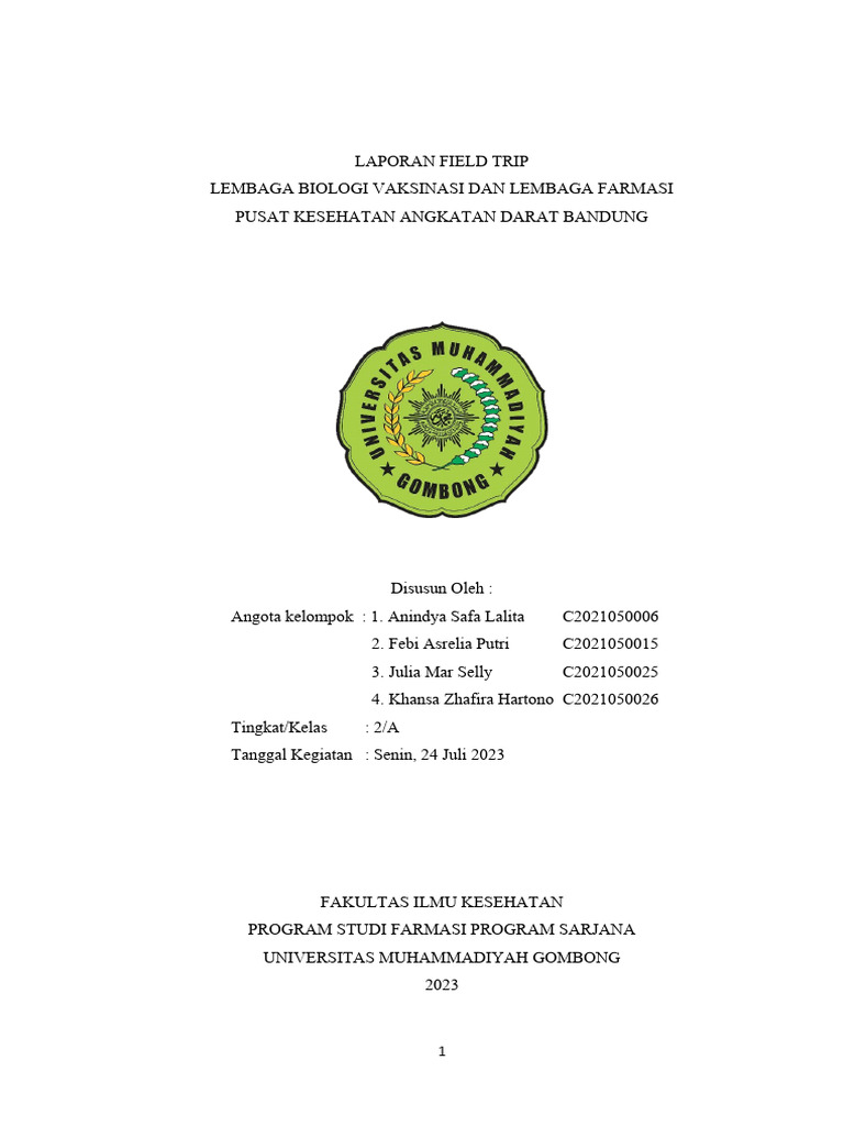 Kunjungan Industri ke Labiovak Puskesad | PDF