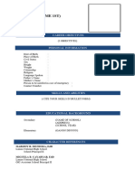 Format of Resume