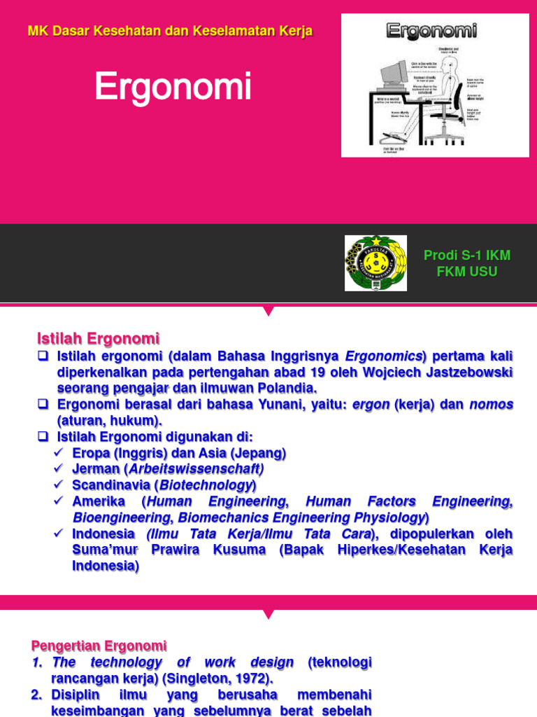 Ergonomi dalam Kesehatan Kerja IKM FKM USU | PDF | Komputer | Teknologi ...