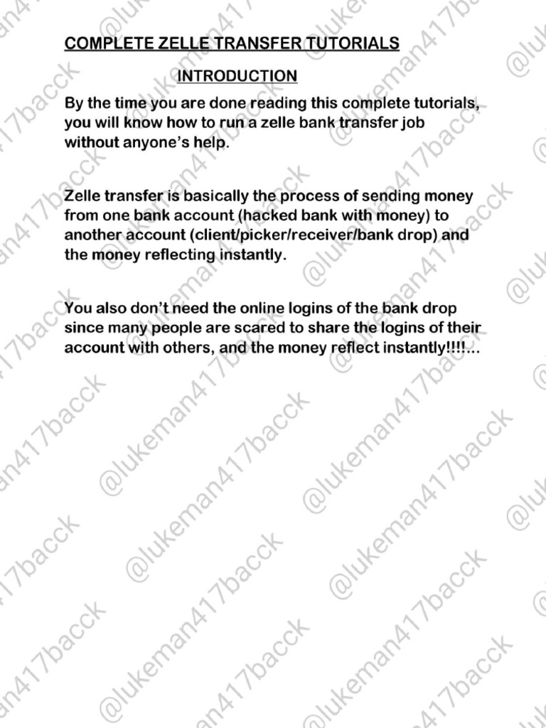 Zelle Transfer tutorials PDF