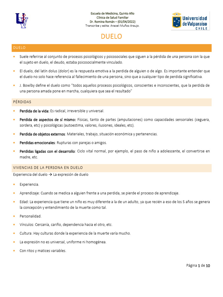 Tareas del duelo y su impacto emocional | PDF | Dolor | Las emociones