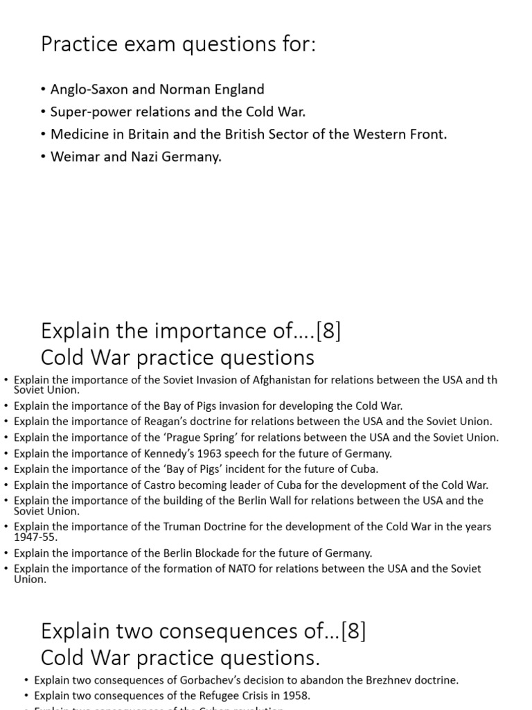 Detente Cold War Examples