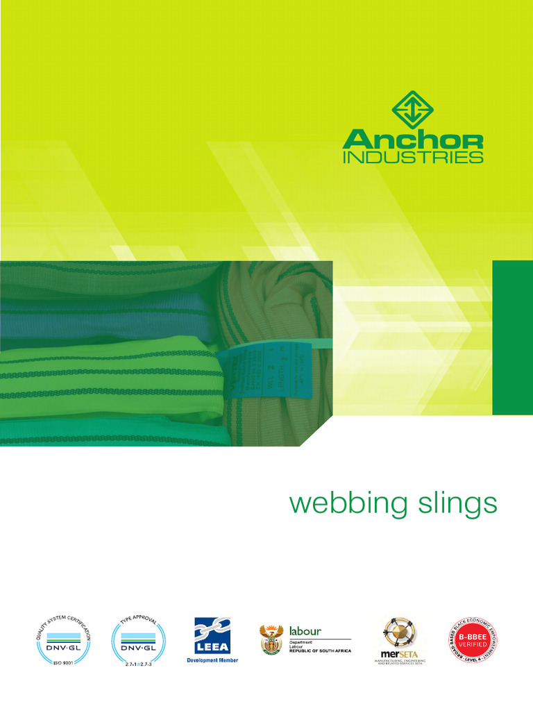 Anchor Industries Products bing Slings PDF Materials Physical