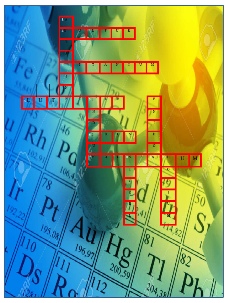 CROSSWORD PDF Chemical Elements Metals