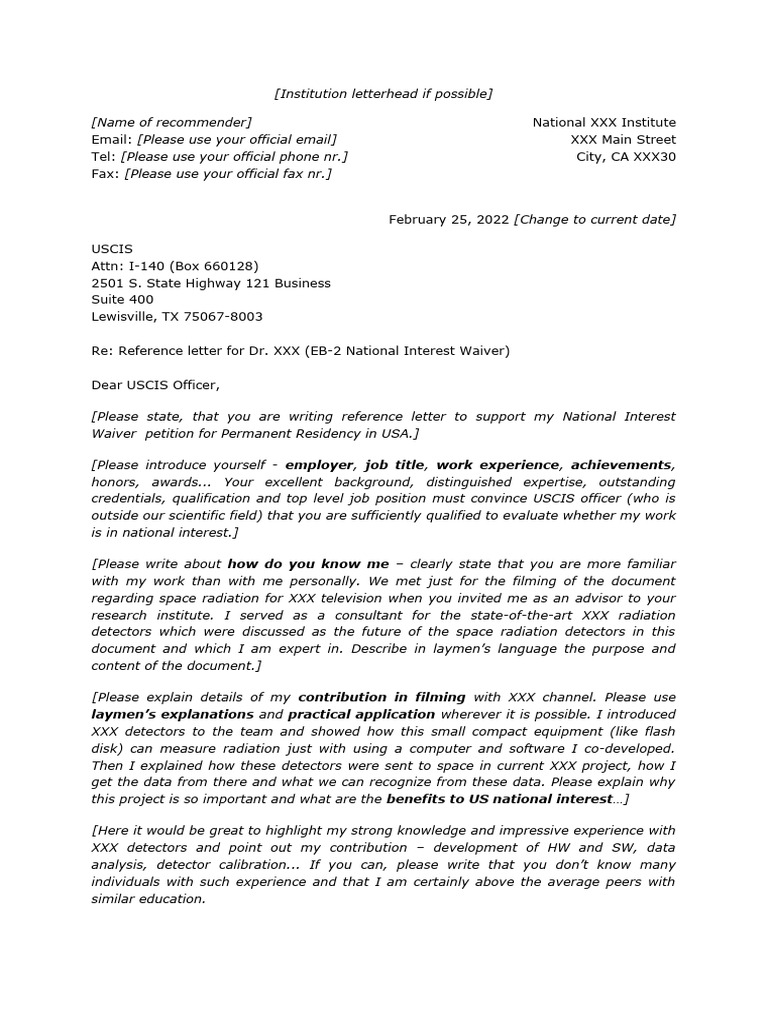 Recommendation Letter Template | PDF