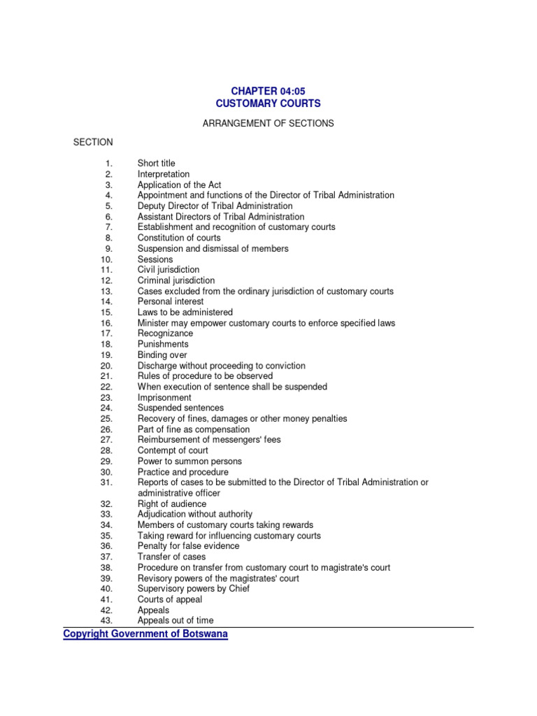 Customary courts act 1 pdf magistrate sentence law 