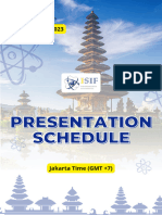 (Participants) Presentation Schedule Isif 2023