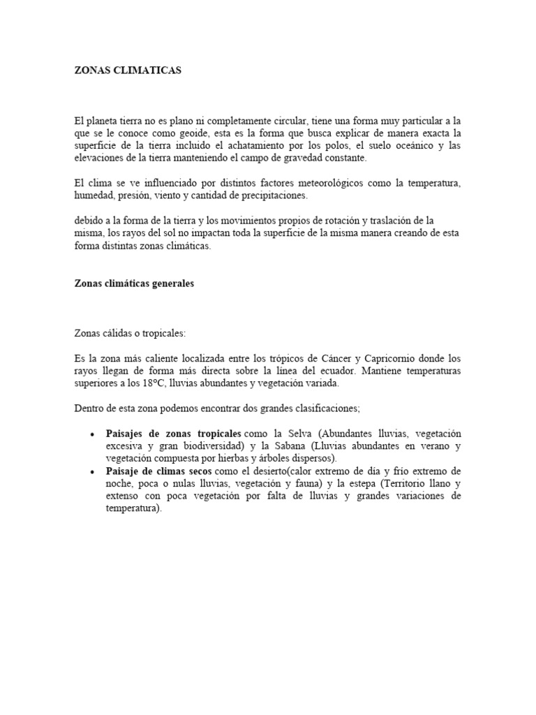Zonas Climáticas del Mundo | PDF | Clima | Clima templado