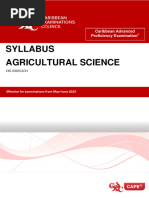 CAPE Agricultural Science Syllabus With Specimen Papers