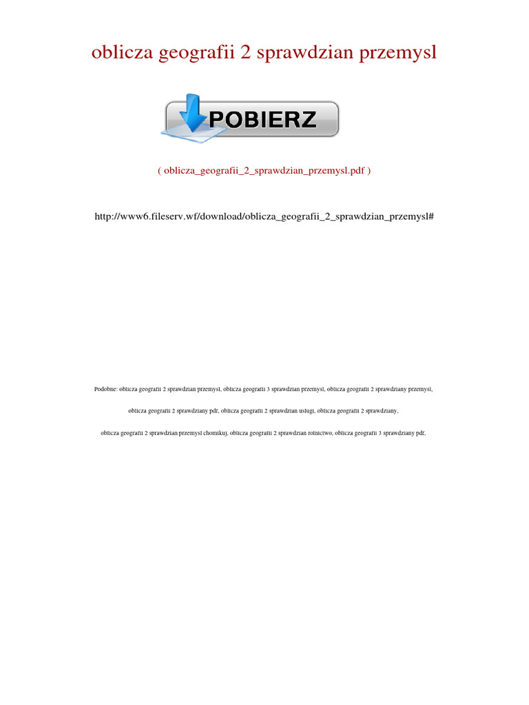 Sprawdzian Rolnictwo Oblicza Geografii 2 oblicza geografii 2 sprawdzian przemysl | PDF