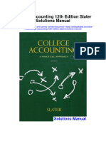 College Accounting 12th Edition Slater Solutions Manual
