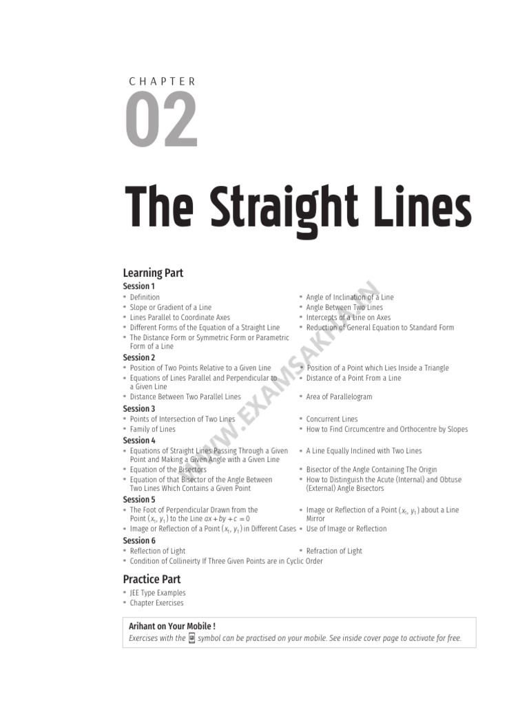 Straight Lines Arigant PDF Line (Geometry) Slope