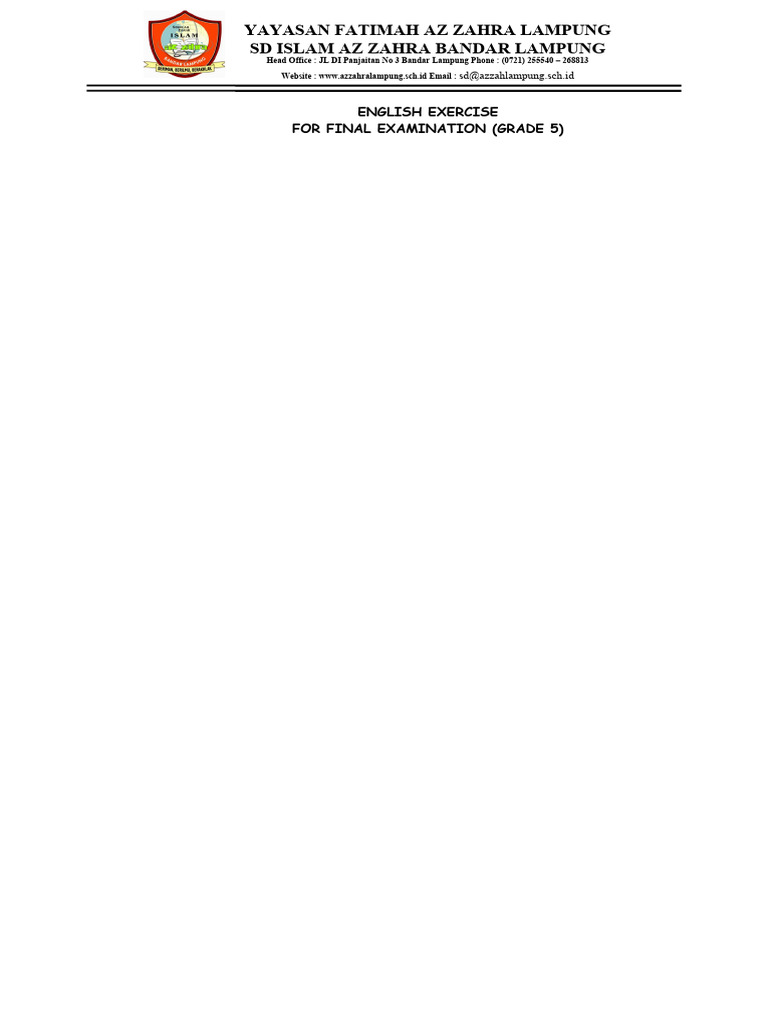 English exercise pat grade 5 pdf