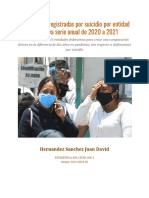 Defunciones Registradas Por Suicidio Por Entidad Federativa Serie Anual de 2020 A 2021