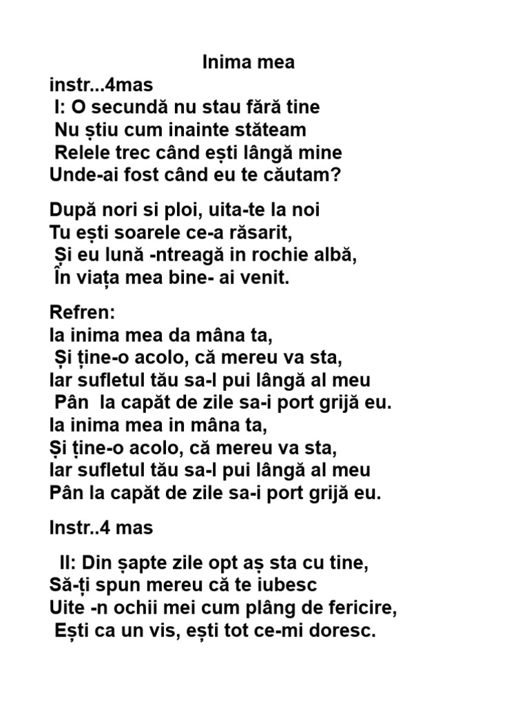 Inima Mea Malina A | PDF