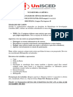 Trabalho de Campo de Lingua Portuguesa II - 2023