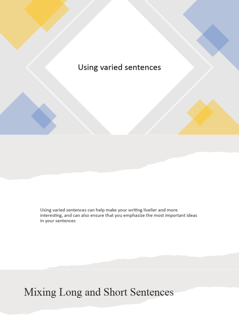 Using Varied Sentences Effectively | PDF | Sentence (Linguistics ...