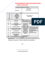 Lista de Requerimientos Lanzamiento Qocha Raymi - Culto Al Agua 2023