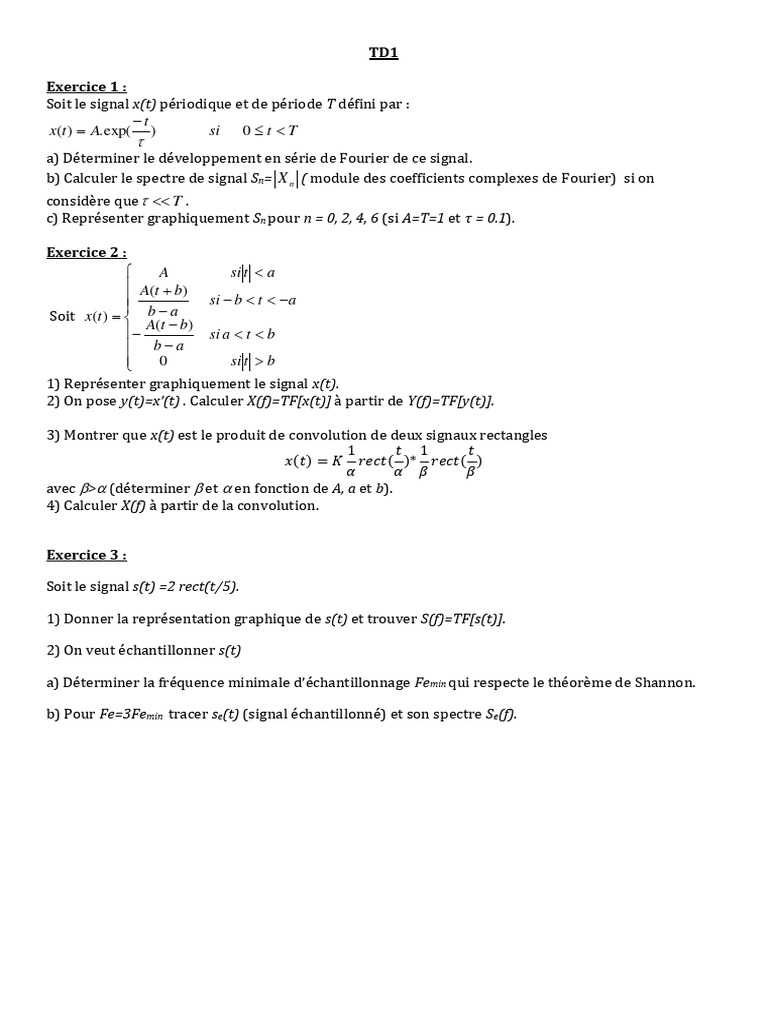 Analyse de signaux et séries de Fourier | PDF | Électrotechnique ...