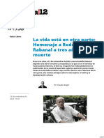 La Vida Está en Otra Parte Homenaje A Rodolfo Rabanal A Tres Años de Su Muerte Página 12