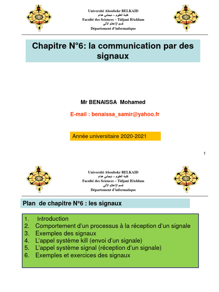 Communication par Signaux en Informatique | PDF | la communication ...