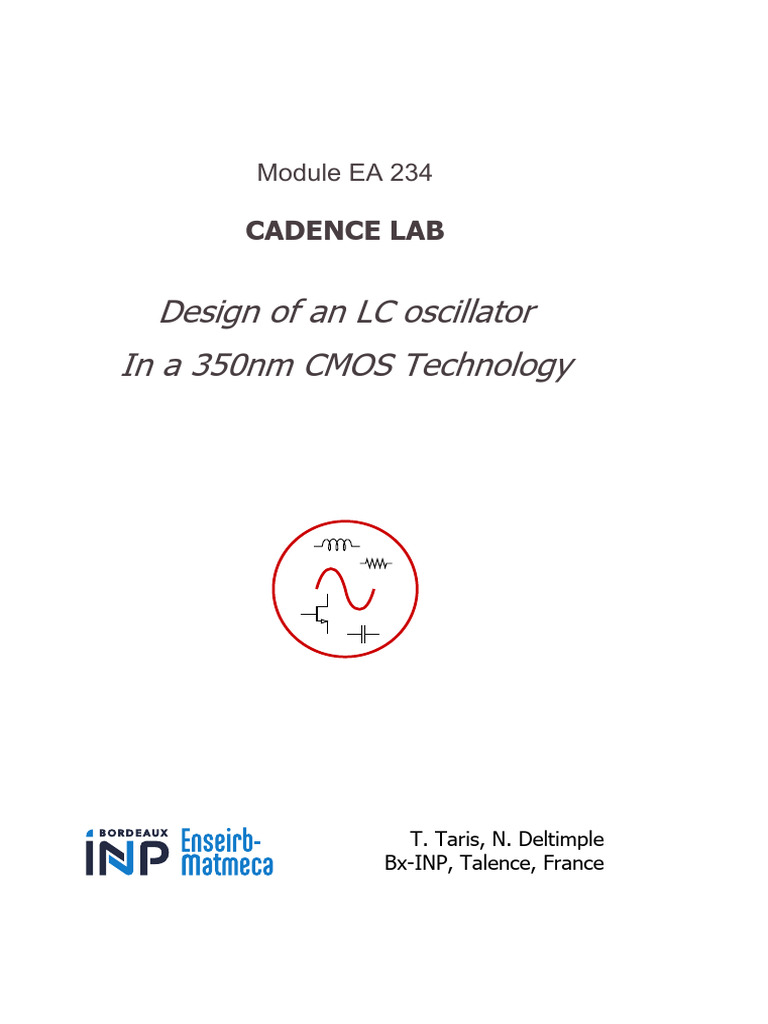 LC Oscillator LAB 350nm PDF Electronic Oscillator Inductor
