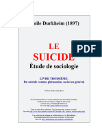 Émile Durkheim, Le Suicide (Étude de Sociologie) (1897), 3