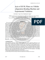 Bending Analysis of SS NL Plates On 3 Roller Pyramidal Configuration Bending Machine and Its Experimental Validation Ijariie6137