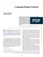 How Concrete Language Shapes Customer Satisfaction: Grant Packard Jonah Berger