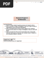 BUMG4103A - TUTORIAL 6 - WEEK 6 - Business Research Ethics and Framework Development.