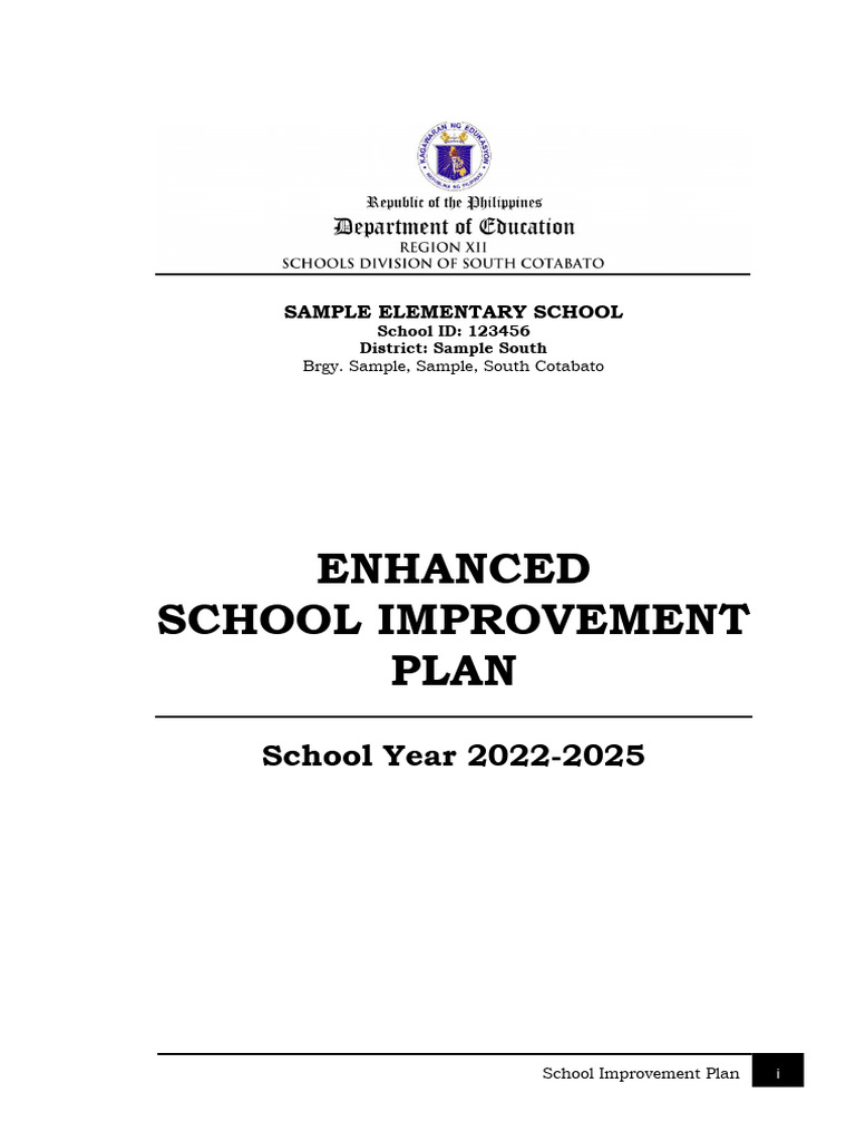SIP FY 2022 2025 Standard Outline PDF Learning Data