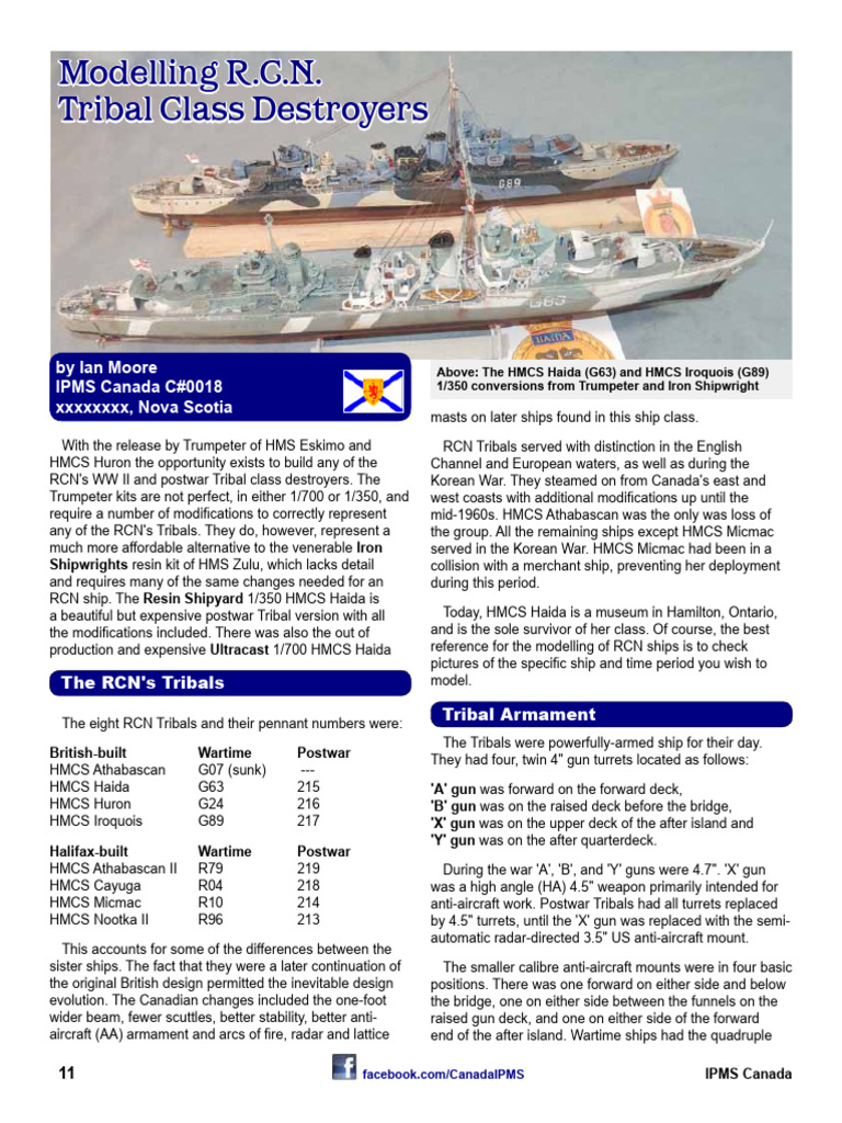 Modelling RCN Tribal Class Destroyers | PDF | Ships | Water Transport