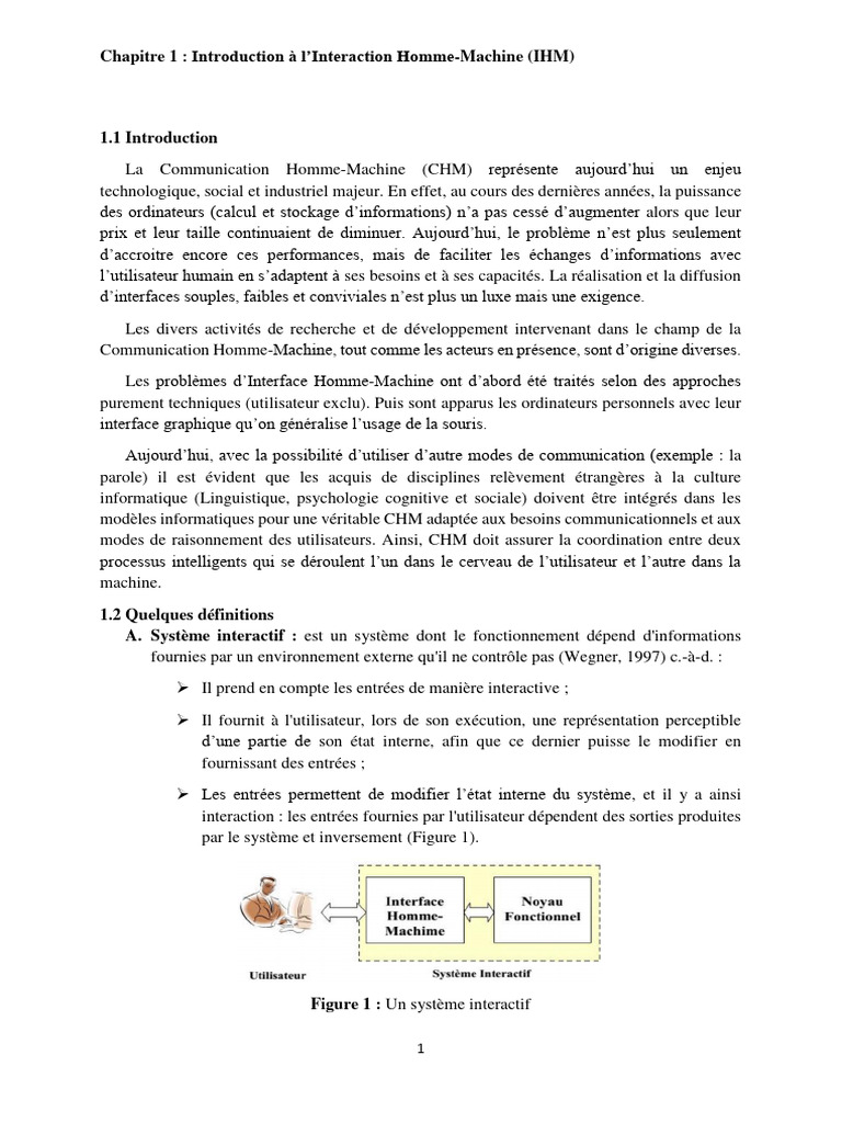 Introduction à l'IHM en informatique | PDF | Interaction humain ...