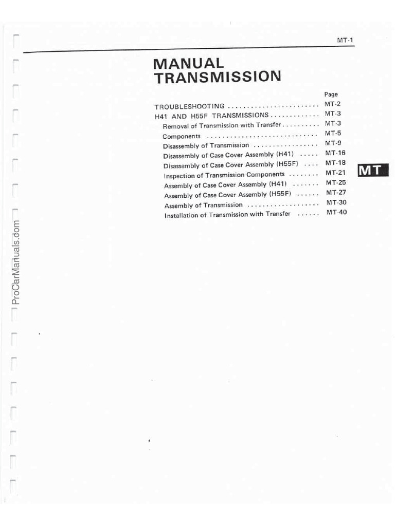 Manual Transmission PDF