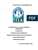 Portafolio de Evidencias Teorias Sociologicas de La Educación