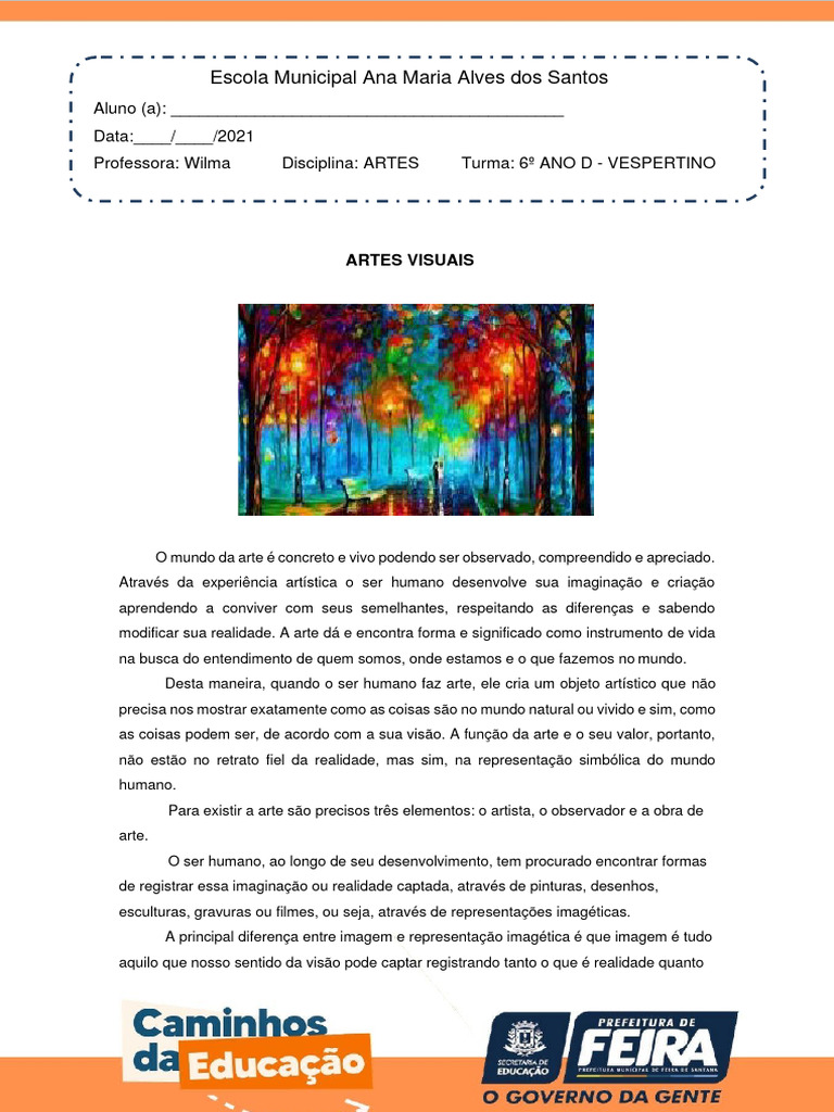 Importância das Artes Visuais na Sociedade | PDF | Imagem