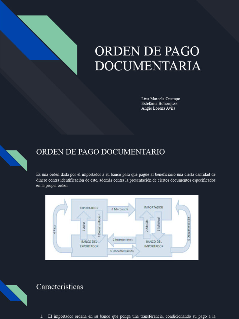 Orden de Pago Documentaria: Características y Diferencias | PDF | Carta ...