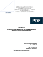 Caso Práctico. Geraldine Escalona - Derecho de Sucesiones. Estudiante de Derecho