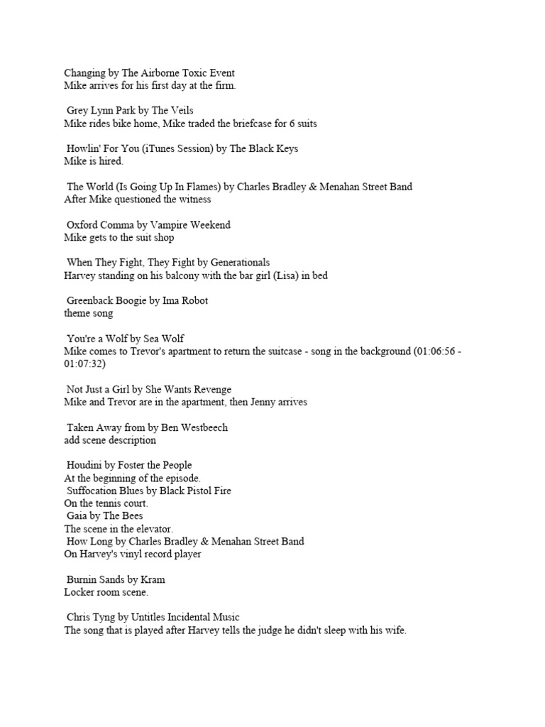 Suits season 1 playlist pdf