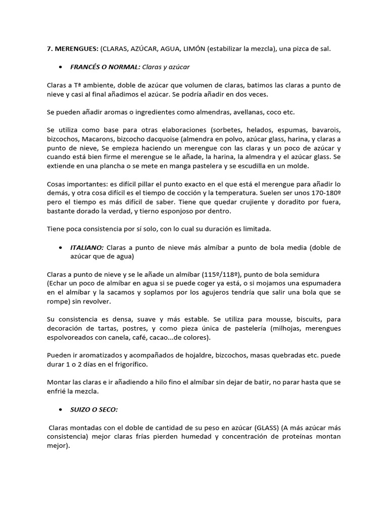 Merengues Tipos PDF Merengue Postres